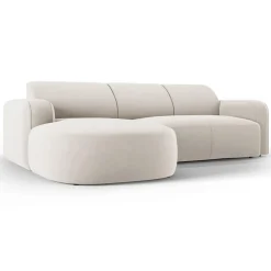 Mazzini Sofas Canapés^Canapé d'angle gauche Velours Jasmin 4 Places beige - 250x170x72 cm