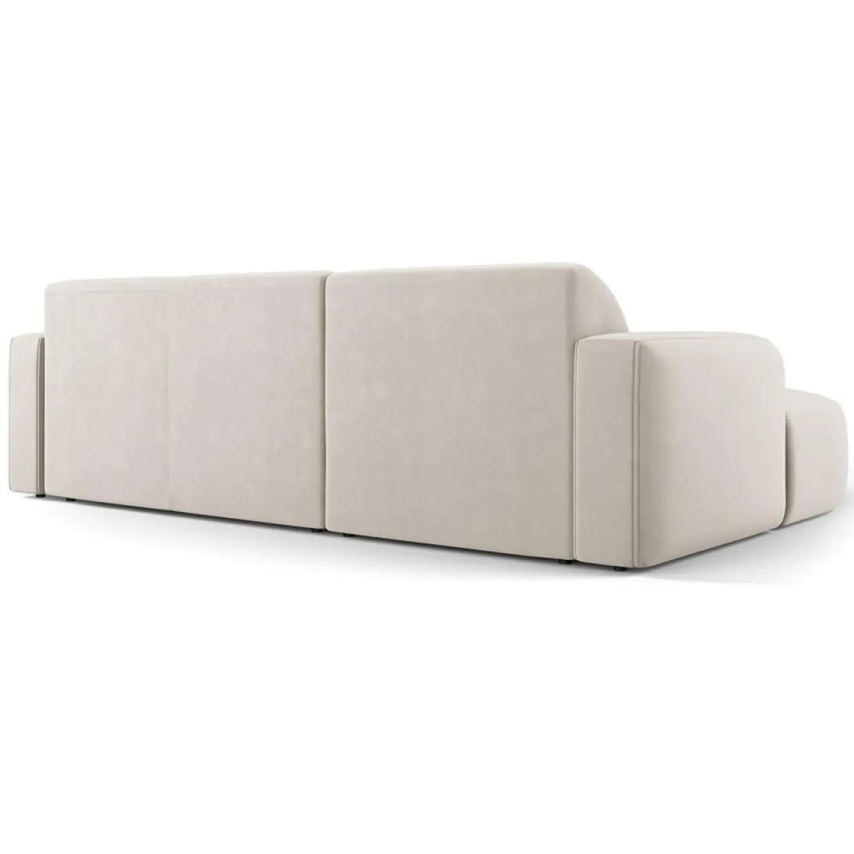 Mazzini Sofas Canapés^Canapé d'angle gauche Velours Jasmin 4 Places beige - 250x170x72 cm