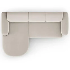 Mazzini Sofas Canapés^Canapé d'angle gauche Velours Jasmin 4 Places beige - 250x170x72 cm