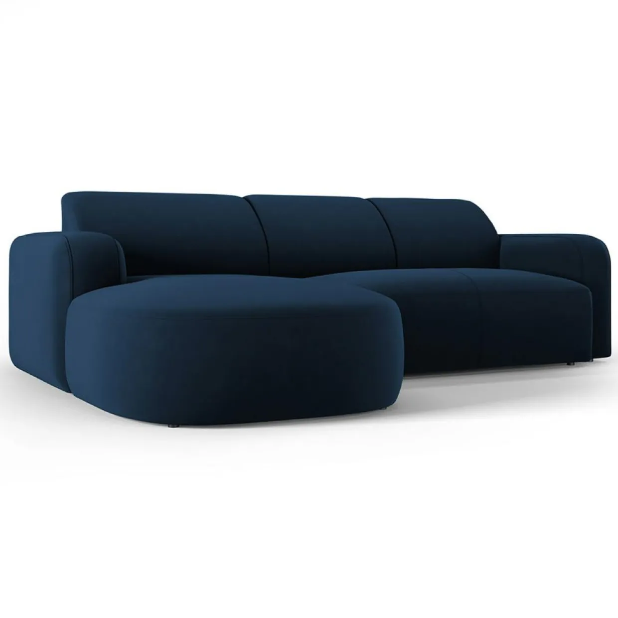 Mazzini Sofas Canapés^Canapé d'angle gauche Velours Jasmin 4 Places bleu roi - 250x170x72 cm
