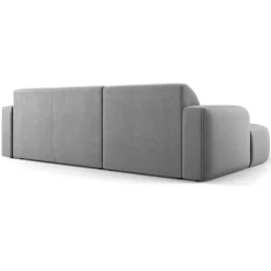 Canapé d'angle gauche Velours Jasmin 4 Places gris - 250x170x72 cm-Mazzini Sofas Best