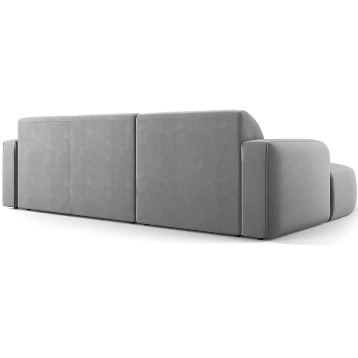 Canapé d'angle gauche Velours Jasmin 4 Places gris - 250x170x72 cm-Mazzini Sofas Best