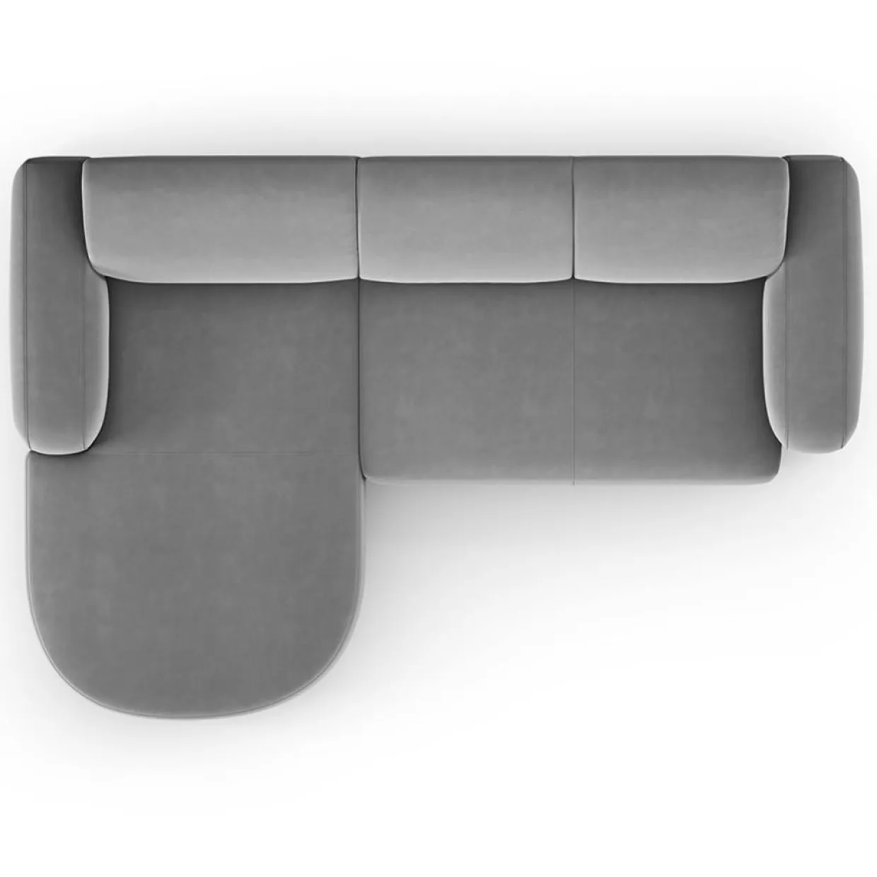 Canapé d'angle gauche Velours Jasmin 4 Places gris - 250x170x72 cm-Mazzini Sofas Best