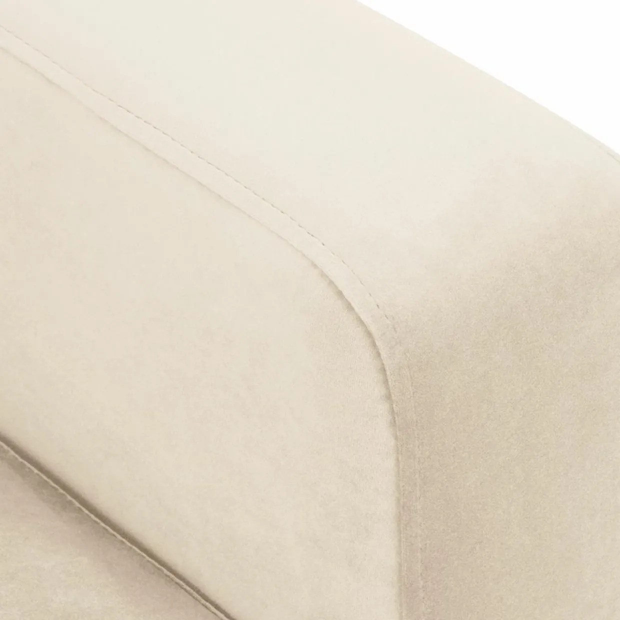 Mazzini Sofas Canapés^Canapé d'angle Gauche Velours Venus 5 Places beige clair - 254x185x90 cm