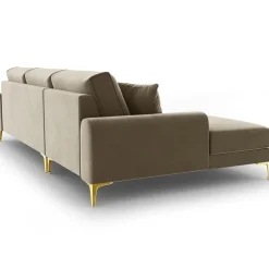 Mazzini Sofas Canapés^Canapé d'angle gauche Velours 5 places Madara beige - 254x182x90 cm