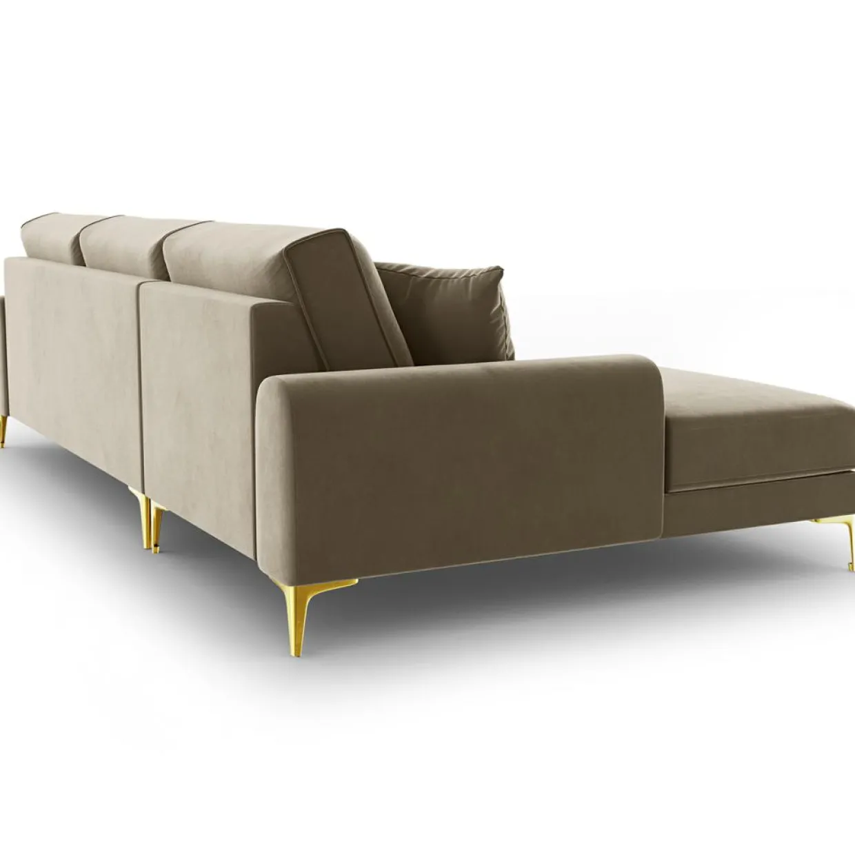 Mazzini Sofas Canapés^Canapé d'angle gauche Velours 5 places Madara beige - 254x182x90 cm