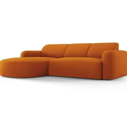Mazzini Sofas Canapés^Canapé d'angle gauche Velours Jasmin 4 Places terracotta - 250x170x72 cm