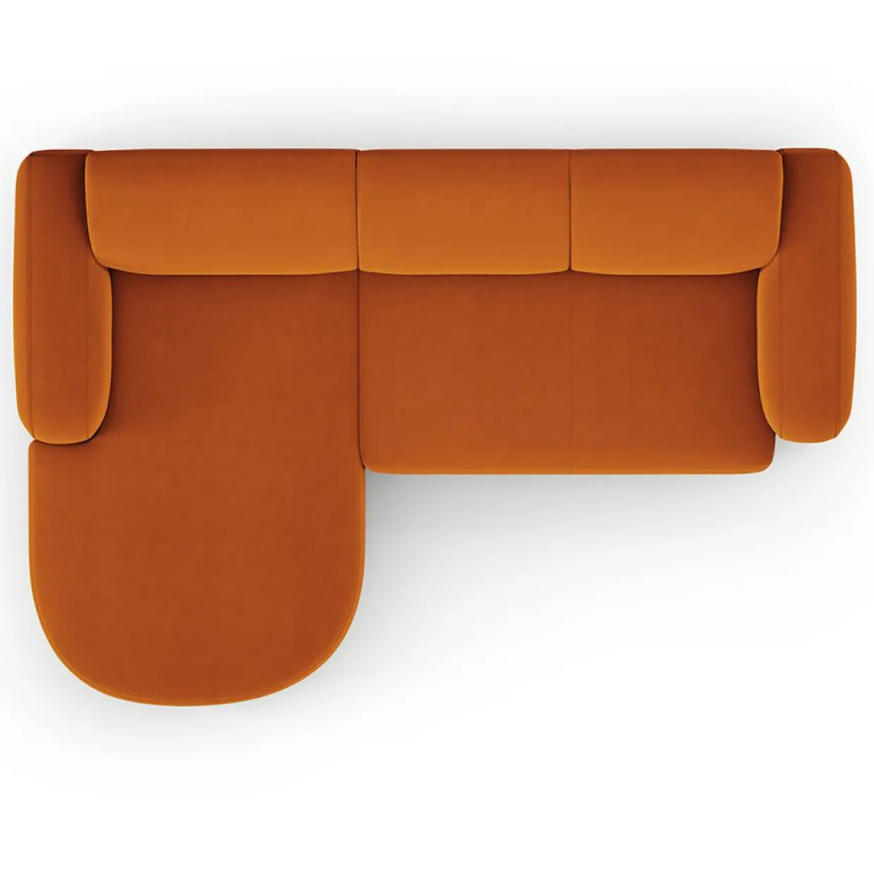Mazzini Sofas Canapés^Canapé d'angle gauche Velours Jasmin 4 Places terracotta - 250x170x72 cm