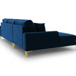 Canapé d'angle gauche velours madara bleu roi - 254x182x90 cm-Mazzini Sofas Online