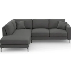 Mazzini Sofas Canapés^Canapé d'angle Gauche Venus 5 Places gris foncé - 254x185x90 cm