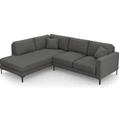 Mazzini Sofas Canapés^Canapé d'angle Gauche Venus 5 Places gris foncé - 254x185x90 cm