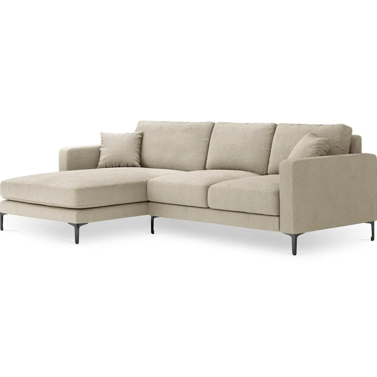Canapé d'angle Gauche Venus 4 Places beige - 248x160x90 cm-Mazzini Sofas Best
