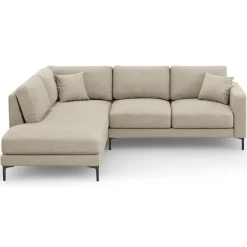 Canapé d'angle Gauche Venus 5 Places beige - 254x185x90 cm-Mazzini Sofas Best