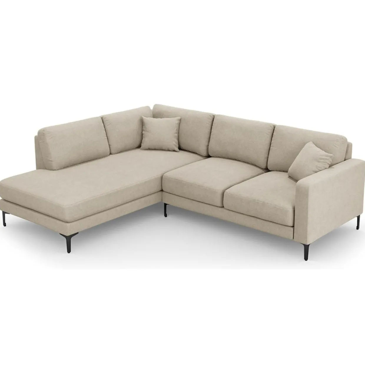 Canapé d'angle Gauche Venus 5 Places beige - 254x185x90 cm-Mazzini Sofas Best