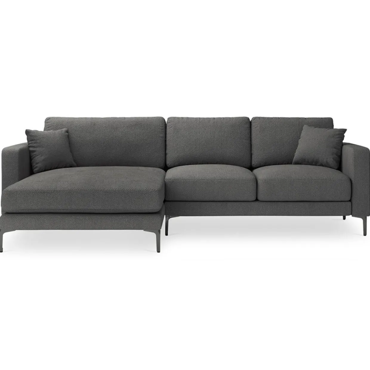 Mazzini Sofas Canapés^Canapé d'angle Gauche Venus 4 Places gris foncé - 248x160x90 cm