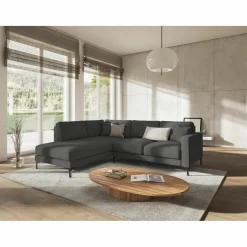 Mazzini Sofas Canapés^Canapé d'angle Gauche Venus 4 Places gris foncé - 248x160x90 cm