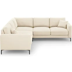 Mazzini Sofas Canapés^Canapé d'angle Symétrique En Velours Venus 5 Places beige clair - 250x238x90 cm
