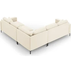 Mazzini Sofas Canapés^Canapé d'angle Symétrique En Velours Venus 5 Places beige clair - 250x238x90 cm