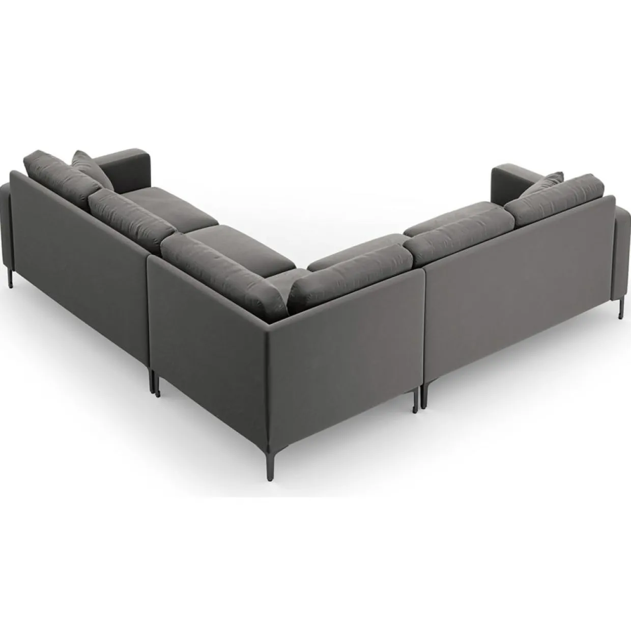 Canapé d'angle Symétrique En Velours Venus 5 Places gris - 250x238x90 cm-Mazzini Sofas Clearance
