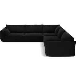 Mazzini Sofas Canapés^Canapé d'angle Symétrique en Velours Vanda 7 Places noir - 286x286x85 cm