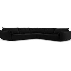 Mazzini Sofas Canapés^Canapé d'angle Symétrique en Velours Vanda 7 Places noir - 286x286x85 cm