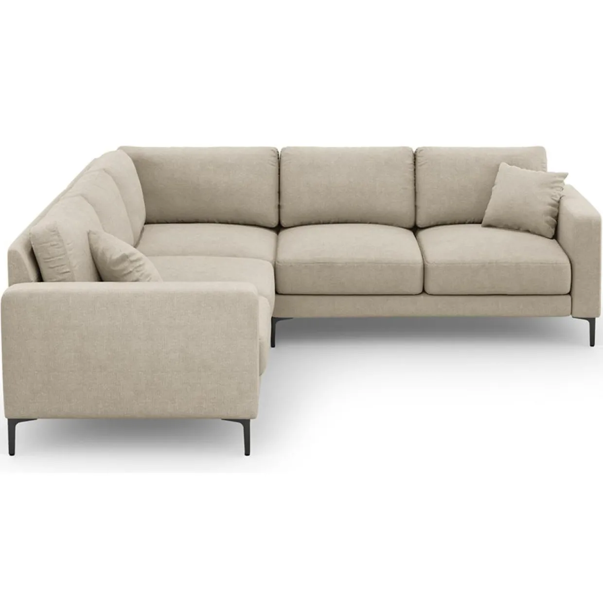 Canapé d'angle Symétrique Venus 5 Places beige - 250x238x90 cm-Mazzini Sofas Sale