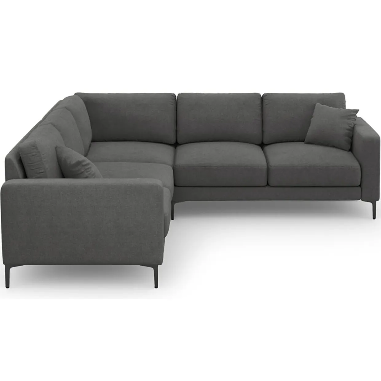 Canapé d'angle Symétrique Venus 5 Places gris foncé - 250x238x90 cm-Mazzini Sofas Best
