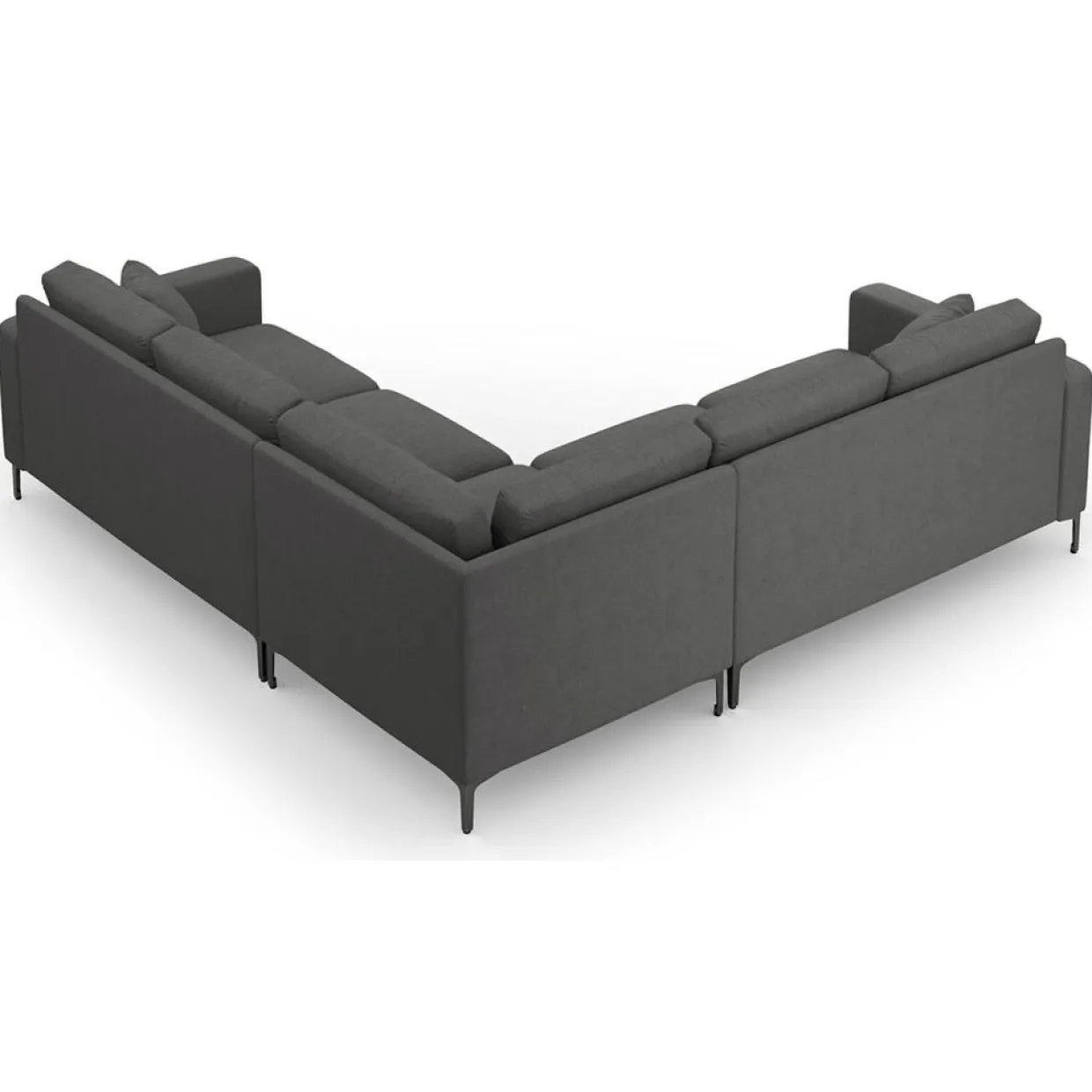 Canapé d'angle Symétrique Venus 5 Places gris foncé - 250x238x90 cm-Mazzini Sofas Best