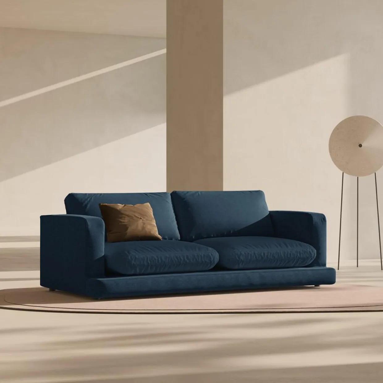 Mazzini Sofas Canapés^Canapé Daphne 3 Places Bleu Marine - 210x105x86 cm