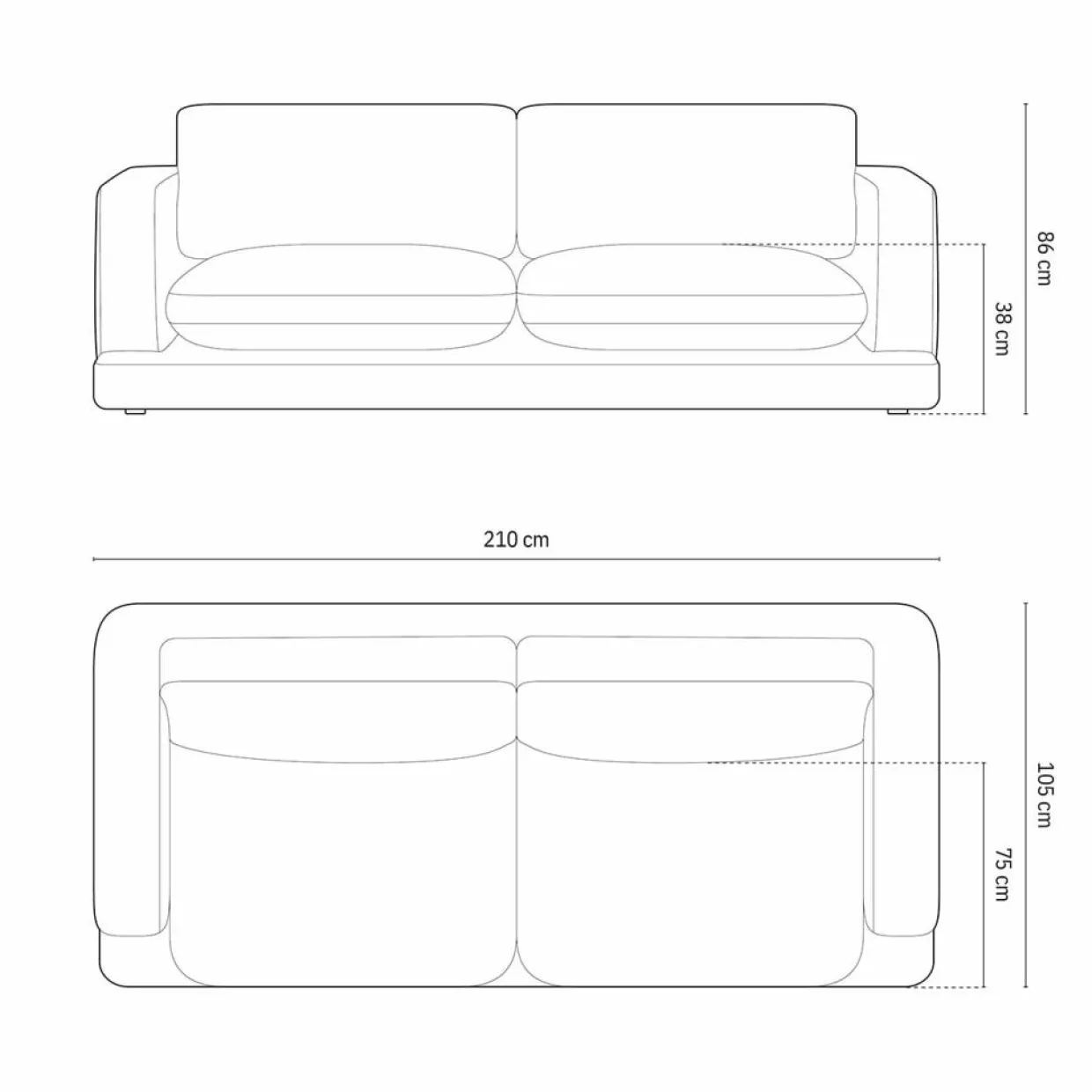 Mazzini Sofas Canapés^Canapé Daphne 3 Places Bleu Marine - 210x105x86 cm
