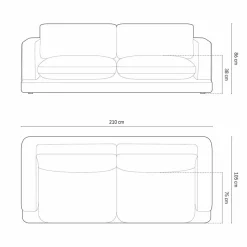 Canapé Daphne 3 Places Gris Foncé - 210x105x86 cm-Mazzini Sofas Hot