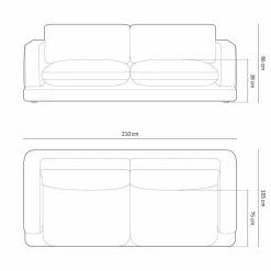 Canapé Daphne 3 Places Noir - 210x105x86 cm-Mazzini Sofas Sale