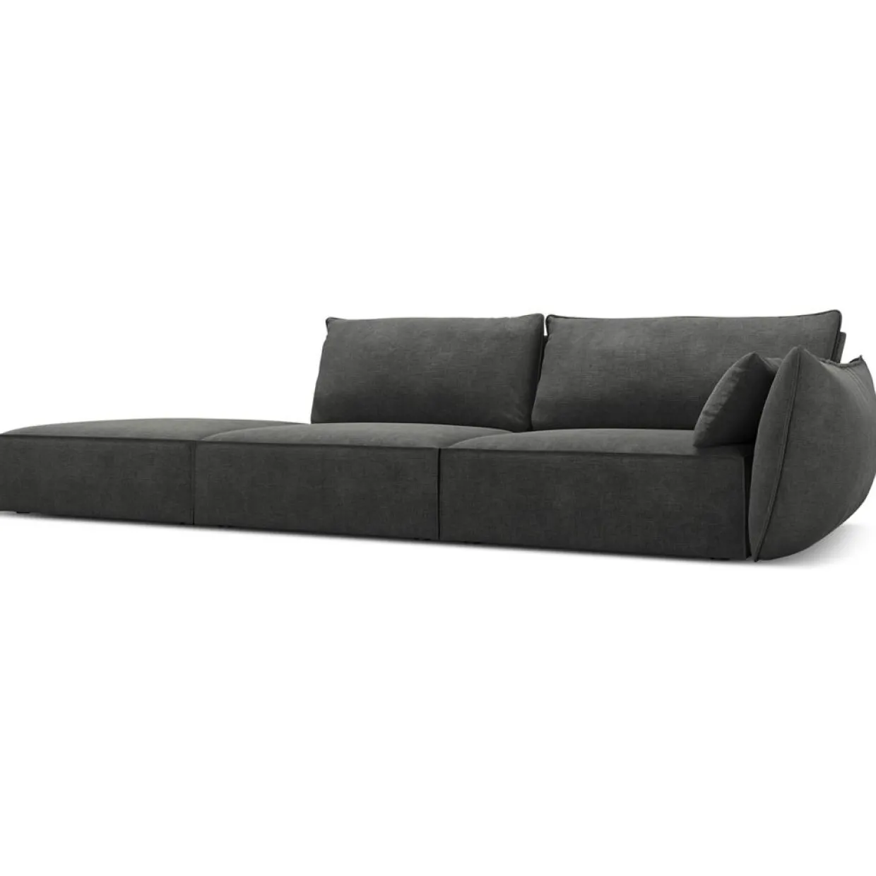 Mazzini Sofas Canapés^Canapé droit Vanda 4 Places gris - 286x100x85 cm