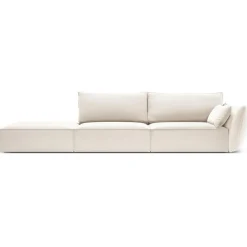Mazzini Sofas Canapés^Canapé droit Velours Vanda 4 Places beige clair - 286x100x85 cm