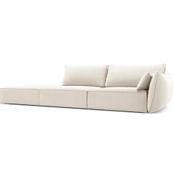 Mazzini Sofas Canapés^Canapé droit Velours Vanda 4 Places beige clair - 286x100x85 cm