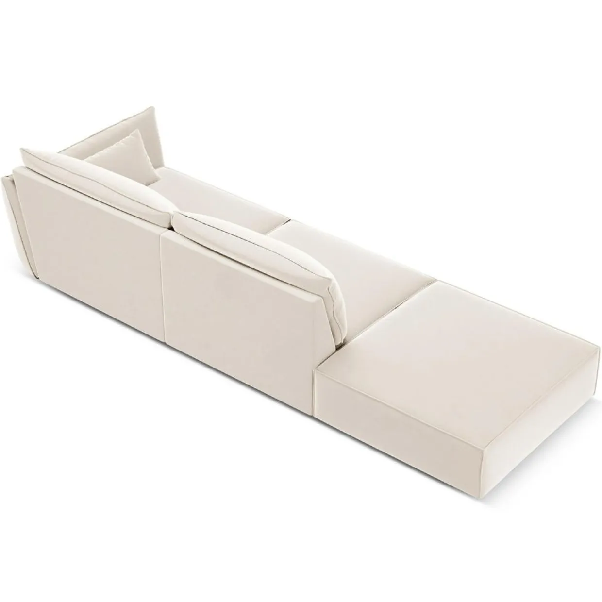 Mazzini Sofas Canapés^Canapé droit Velours Vanda 4 Places beige clair - 286x100x85 cm