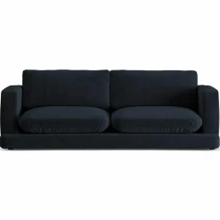 Mazzini Sofas Canapés^Canapé en Velours Daphne 3 Places Bleu Foncé - 210x105x86 cm