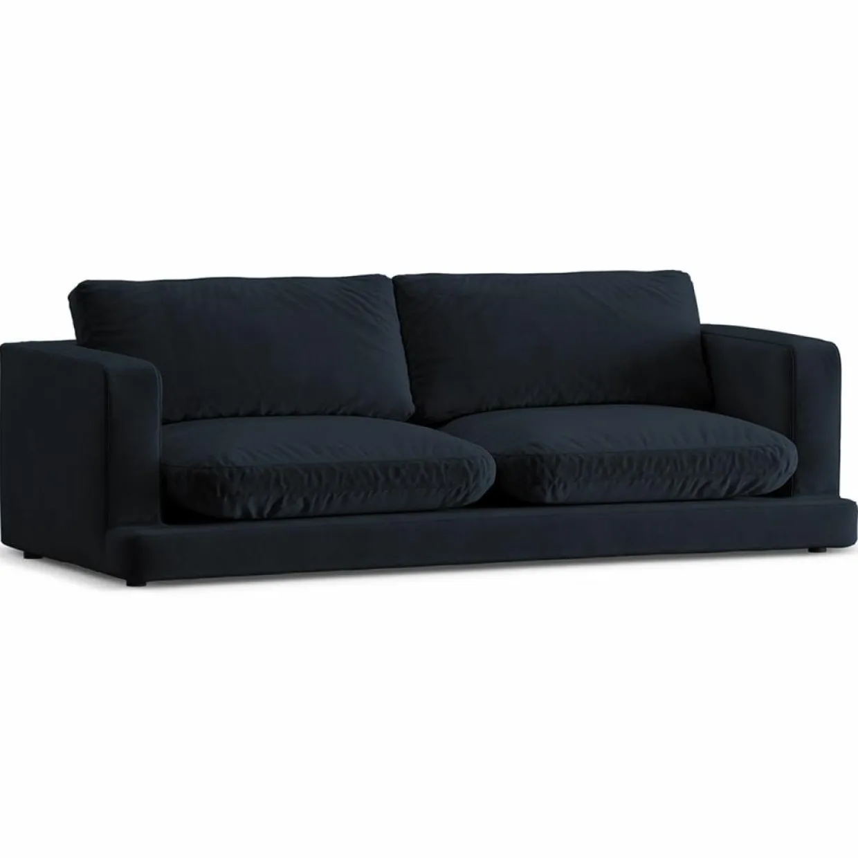 Mazzini Sofas Canapés^Canapé en Velours Daphne 3 Places Bleu Foncé - 210x105x86 cm