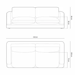 Mazzini Sofas Canapés^Canapé en Velours Daphne 3 Places Bleu Foncé - 210x105x86 cm