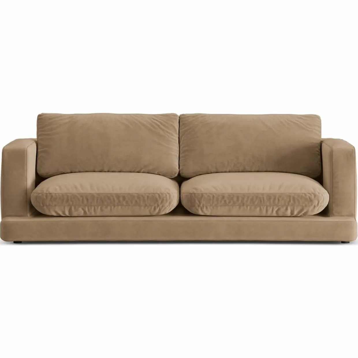Mazzini Sofas Canapés^Canapé en Velours Daphne 3 Places Beige Foncé - 210x105x86 cm