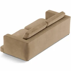 Mazzini Sofas Canapés^Canapé en Velours Daphne 3 Places Beige Foncé - 210x105x86 cm