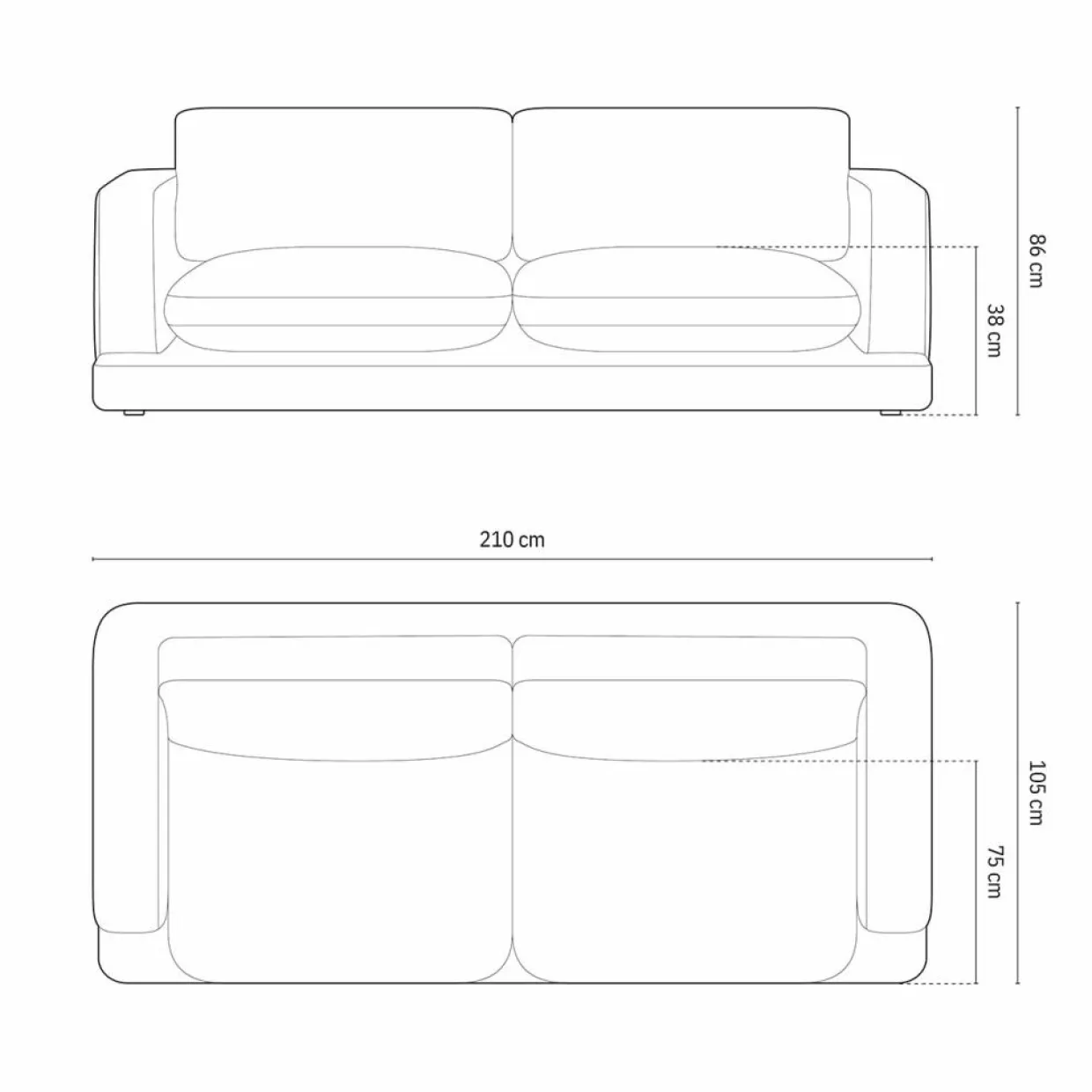 Mazzini Sofas Canapés^Canapé en Velours Daphne 3 Places Beige Foncé - 210x105x86 cm