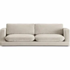 Canapé en Velours Daphne 4 Places Beige Clair - 240x105x86 cm-Mazzini Sofas Hot