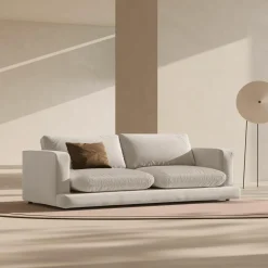 Canapé en Velours Daphne 4 Places Beige Clair - 240x105x86 cm-Mazzini Sofas Hot