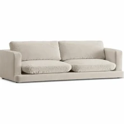 Canapé en Velours Daphne 4 Places Beige Clair - 240x105x86 cm-Mazzini Sofas Hot