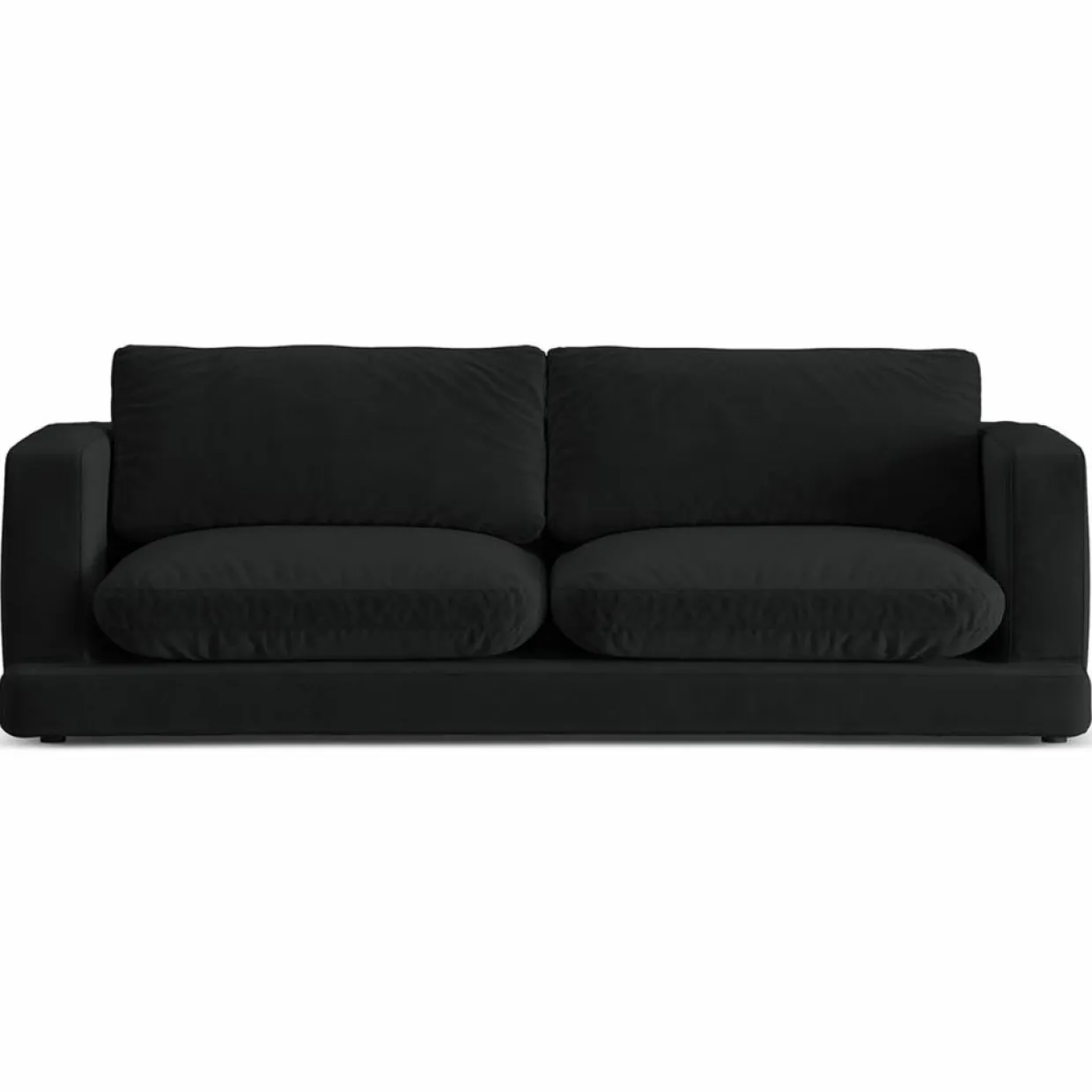 Mazzini Sofas Canapés^Canapé en Velours Daphne 3 Places Noir - 210x105x86 cm