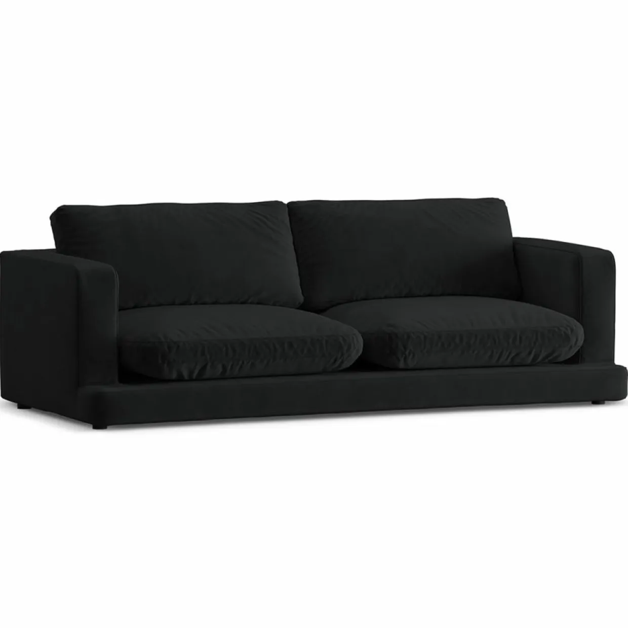 Mazzini Sofas Canapés^Canapé en Velours Daphne 3 Places Noir - 210x105x86 cm