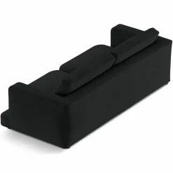 Mazzini Sofas Canapés^Canapé en Velours Daphne 3 Places Noir - 210x105x86 cm
