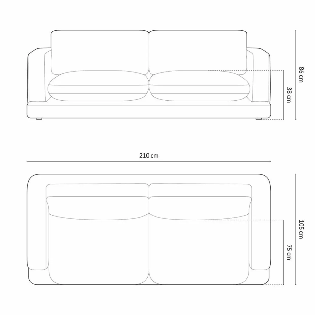 Mazzini Sofas Canapés^Canapé en Velours Daphne 3 Places Noir - 210x105x86 cm