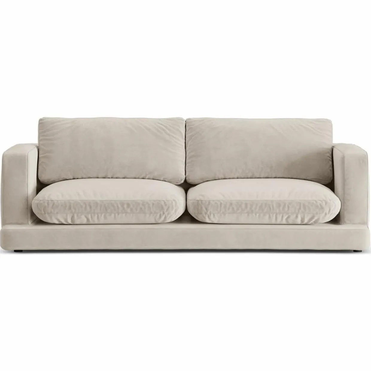 Mazzini Sofas Canapés^Canapé en Velours Daphne 3 Places Beige Clair - 210x105x86 cm